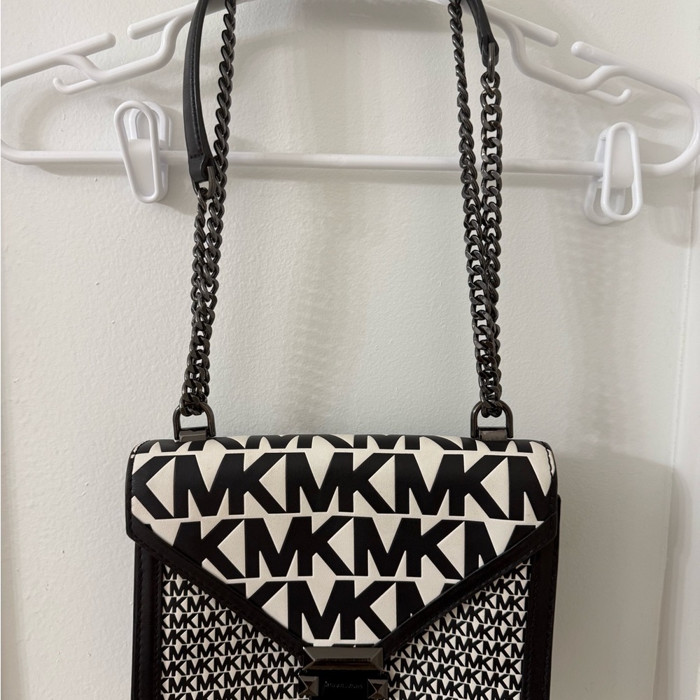 Michael Kors Black and White Crossbody Bag